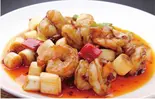 エビの四川風炒め Sichuan-Style Stir-Fried Shrimp（香港亭 十条店）