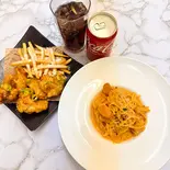ストレスぶっ飛びセット (激辛ブルダックパスタ・激辛マヨチキン・コーラ)（K-PASTA SOOIN 韓国料理パスタ専門店）