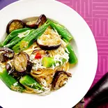 釜揚げしらすとオクラと焼きナスのパスタ【深夜】（パスタデリバリー 25年以上続くホテルクオリティー 六本木 グラテシモ）