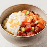 C1|山かけサーモンまぐろ丼 Grated yam and Salmon and Tuna bowl(醤油をかけない海鮮丼 うみさち 三田店)