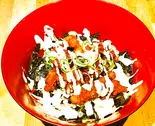 【東心斎橋店限定】たこ唐揚げ丼の特製マヨソースがけ（餃子工房 ちびすけ 東心斎橋店）