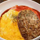 トマトオムライス＆特製ハンバーグ（とろとろオムライスのオムタマ亭 福岡早良店）