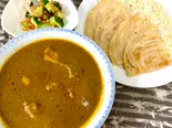 Chicken Curry Paratha Set (Half Basmati Rice)チキンカリーパラタセット(インド米ハーフ)（南インド料理コチンニヴァース）