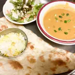 野菜カレーvegetable curry,nan,rice,salad（MISSON）