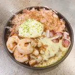 関西お好み海鮮チーズ玉(イカ・海老・帆立・チーズ)【マヨ】（【関西風＆広島風お好み焼き・鉄板焼き】桜家 清水店）