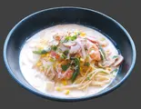 えびとベーコンとほうれん草のクリームスープすぱ（釜あげスパゲティ すぱじろう 渋谷店）