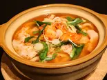 ピリ辛チゲうどん（三ツ輪屋総本店）
