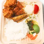 3点盛り合わせ定食(からあげ・とんかつ・ほっけ)（定食あさひ）