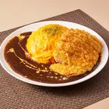 本格仕込みのデミグラスオムライス×トンカツ（ふわとろオムライス フレッシュエッグス 博多店）