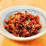 銀皮(砂ずり)の旨辛バター醤油炒め Gizzard Butter Soy Stir-Fry(肉料理すが本)