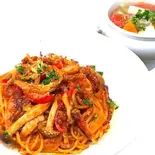 湊川ナポリタンセット(大盛り無料)（湊川イタリアン ソラレ）