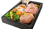黒毛和牛ハンバーグとローストビーフ50g弁当(とろけるハンバーグ 福よし 墨田)