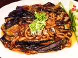 豚肉の細切りとなすの東北味噌炒め【肉糸醤扒茄子】（川覇王）