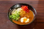 カレー釜玉うどん Curry Kamatama-Udon style（大阪堀江カレー クローバー）