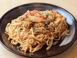 かすキムチ塩焼きそば(あぶらかす料理専門店 カスギュウ)