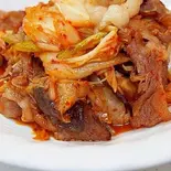 キムチと牛肉の炒め（中国飯店 福龍門）
