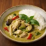 【タイ定番】ココナッツ香る濃厚グリーンカレーライスGreen curry rice（THAIND(タインド)|ガパオ・タイ料理＆本格インドカレー）