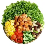 レッドホットチリチキンのコブサラダ(レッドホットチリチキン・ビーンズ・トマト・タマゴ・キュウリ)（Green×Greenカメイドクロック店）