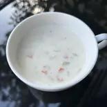 【季節のスープ】具沢山!ミルククラムチャウダースープ(温) CLAM CHOWDER SOUP(BURGERS NEW YORK)
