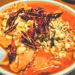 水煮肉片(四川風薄切り豚肉)（中国料理 壺家大排档）