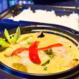チキングリーンカレー+ご飯セットแกงเขียวหวานไก่+ข้าว/ Green Cury with Rice Set（Bangkok77）
