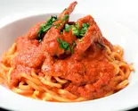 人気No.1！！ワタリガニのトマトソース スパゲッティ Tomato Sauce Spaghetti with Migratory Crab（俺のイタリアン 新橋赤レンガ通）