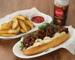ブラックガーリックチキンドッグセット(ポテト・ドリンク付)Black Garlic Fried Chicken Hot Dog(韓国クリスピーチキン&HOTドッグ チキンモッコパ 巣鴨北口駅前店)
