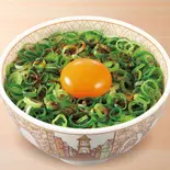 ねぎ玉牛丼 Gyudon w/Green Onion,Raw Egg & Spicy Kochujang Sauce(すき家 福岡舞鶴店)