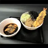 エビ天鶏そば（なぜ蕎麦にラー油を入れるのか。 西武新宿店）