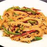 牛ハチノス細きりと唐辛子炒め（聚楽飯店）