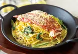 一枚ベーコンのカルボ Carbonara with One-Piece Bacon（てっぱんのスパゲッティ ミーナ天神店）