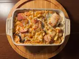 厚切りベーコンと色々きのこのトマトソースの焼きチーズリゾット(Risotteria.GAKU時計台)