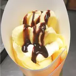 生クリーム チョコバナナ（クレープドフフ王子公園）