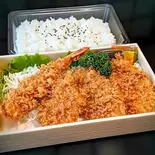 ミックスフライ弁当(エビフライ＆ヒレひとくちカツ)（とんかつ割烹とん一）