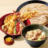【満腹久セット】塩肉つけ汁うどん・上穴子天丼（久兵衛屋 みずほ台店）