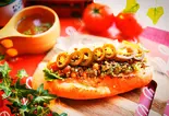 ハラペーニョチリホットドッグ jalapeno chilli pepper  on a hot dog（ベーグルカフェZERO 尾久）
