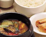 海鮮味噌チゲ(韓国惣菜3品、ご飯大盛り無料)（韓国家庭料理ジャンモ 聖蹟桜ヶ丘店）