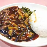 マーボーナス丼(麻婆茄子盖浇饭)(台湾無骨香脆鶏柳)