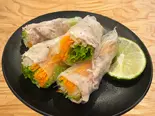 蒸し豚の”レモンオニオンソース”生春巻きサラダ（至福のキンパ）