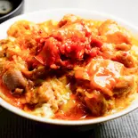 ムチの親子丼(鶏 80g)とお吸い物 Kimchi oyakodon (80g chicken) and soup（【出汁の親子丼】鶏ヶ屋(TORIGAYA)～南阿佐ヶ谷店～）