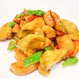 揚げ茄子とジャガイモの甘味炒め（串門‐創作中国料理）