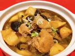 親鶏とジャガイモと椎茸のうま煮(小鶏炖蘑菇)（中国料理 竹園 百年橋店）