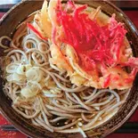 紅しょうが天そば Soba Noodles with Red Ginger Tempura（蕎麦 絃）