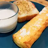 クロックムッシュ、フレンチトースト、野菜のポタージュセット（パンとシフォンケーキのカフェ パニー）