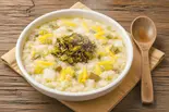 (喉の痛み改善)179kcal  消炎の粥(ネギ・大根・ ゆず・ ゴボウなど) 高菜付 ※到着時熱々でしたら少し冷ましてお召上がりください（風邪・胃腸炎の回復に お粥小屋 健康お粥専門店）