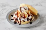 スフレパンケーキサンド(チョコバナナ) Chocolate Banana(しっとりパンケーキ 恋するスフレ 天神店)