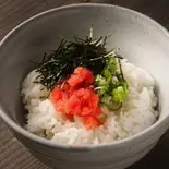 明太子ごはん spicy fish roe on rice（うどん幸波）