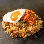 ぼっかけキムチそばめし（もんじゃ居酒屋 まつぼっくり 中百舌鳥店）
