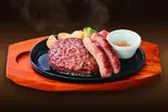 粗挽 180g＆ソーセージ（ステーキのどん 戸田店）