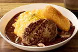 【憧れの】デラックスオムハヤシ(ハンバーグ＆カニクリームコロッケ) Deluxe Omu-Hayashi（濃厚オムハヤシ＆ハンバーグ「KAKUSHIAZI」 西新井店）